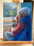 Original art for sale at UGallery.com | Outside World by Claudia Verciani | $1,250 | oil painting | 24' h x 18' w | thumbnail 3