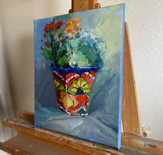 Spring Flowers by Claudia Verciani |  Side View of Artwork 