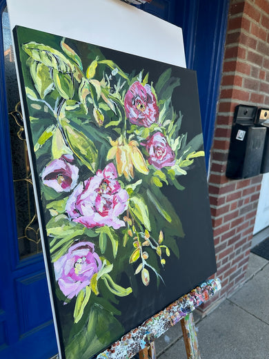 Roses of the Night by Colette Wirz Nauke |  Side View of Artwork 
