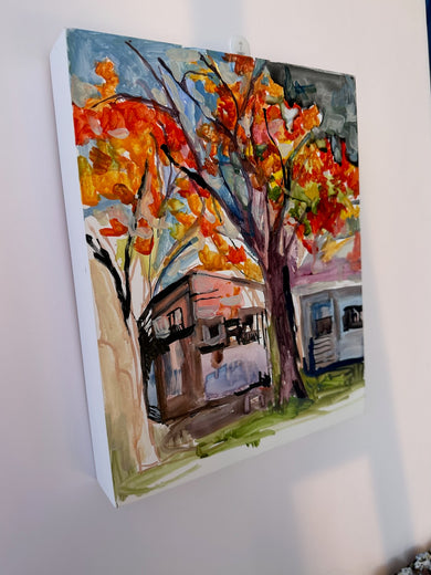 Love for Fall In Cold Spring, NY by Colette Wirz Nauke |  Side View of Artwork 