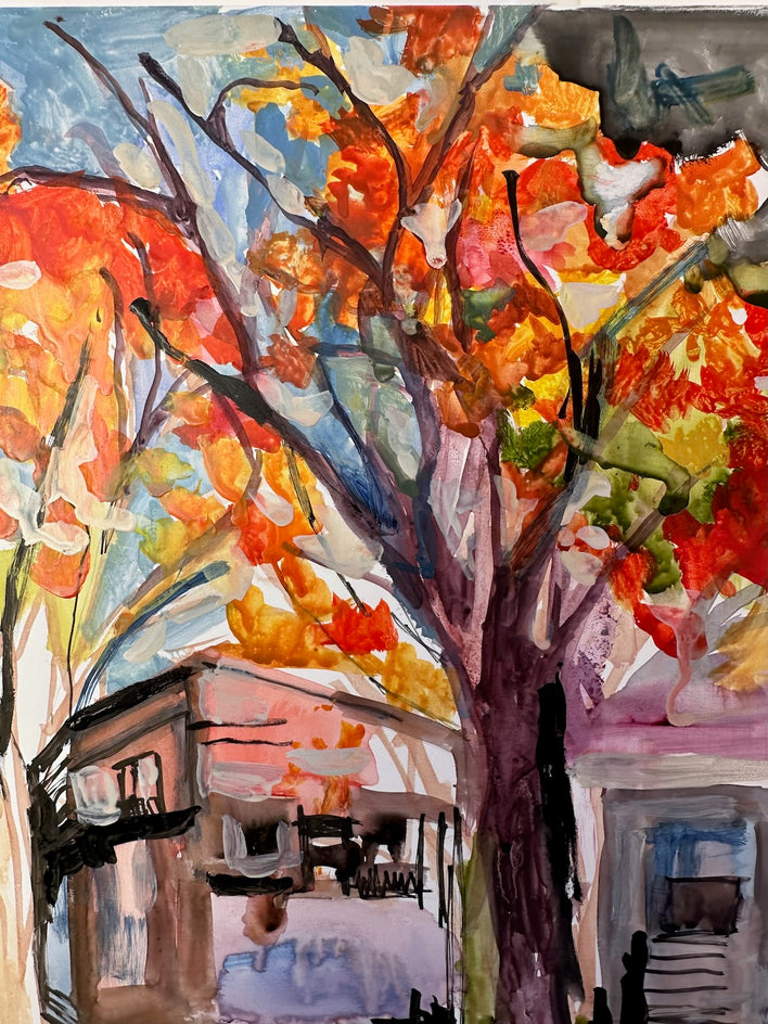 Love for Fall In Cold Spring, NY by Colette Wirz Nauke |  Closeup View of Artwork 