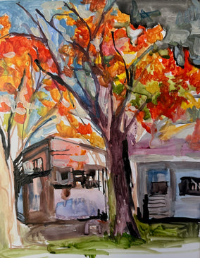 Original art for sale at UGallery.com | Love for Fall In Cold Spring, NY by Colette Wirz Nauke | $225 | watercolor painting | 12' h x 8' w