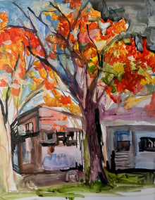 watercolor painting by Colette Wirz Nauke titled Love for Fall In Cold Spring, NY