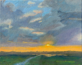 Original art for sale at UGallery.com | Hold My Hand as the Day Fades Away by Colleen Johansen | $250 | oil painting | 8' h x 10' w