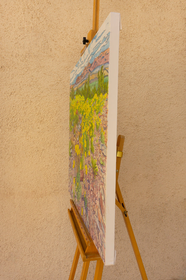 Desert Poppies by Crystal DiPietro |  Side View of Artwork 