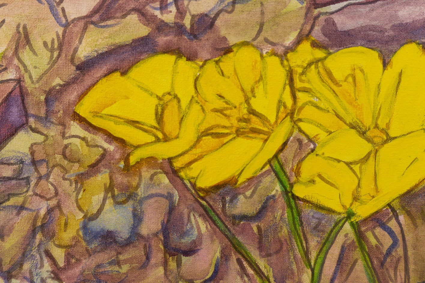 Desert Poppies by Crystal DiPietro |  Closeup View of Artwork 