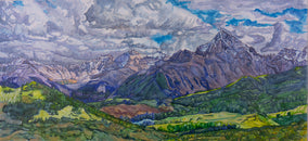 Original art for sale at UGallery.com | Stormy Day in the San Juans by Crystal DiPietro | $4,200 | mixed media artwork | 20.25' h x 44' w