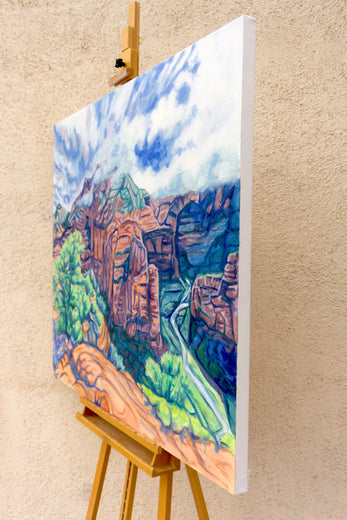 Canyon Calling by Crystal DiPietro |  Side View of Artwork 