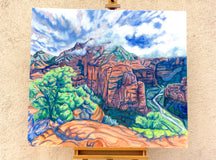 Original art for sale at UGallery.com | Canyon Calling by Crystal DiPietro | $6,200 | oil painting | 42' h x 48' w | thumbnail 3