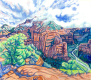 Original art for sale at UGallery.com | Canyon Calling by Crystal DiPietro | $6,200 | oil painting | 42' h x 48' w | thumbnail 1