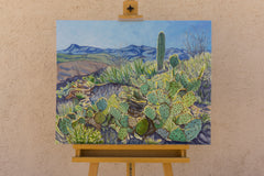 Original art for sale at UGallery.com | Prickly Pear by Crystal DiPietro | $2,175 | oil painting | 24' h x 30' w | thumbnail 3