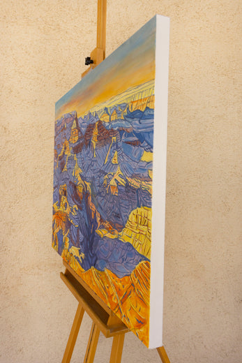 Sunset at the Grand Canyon by Crystal DiPietro |  Side View of Artwork 