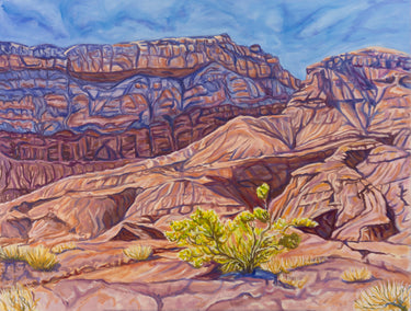 oil painting by Crystal DiPietro titled The Bush in the Badlands