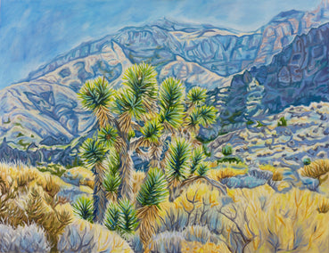 oil painting by Crystal DiPietro titled The Joshua Tree in the Canyon