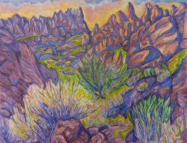 watercolor painting by Crystal DiPietro titled Evening in the Canyon