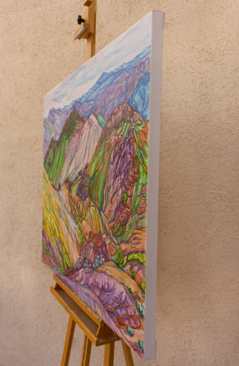 In the Company of Hills by Crystal DiPietro |  Side View of Artwork 