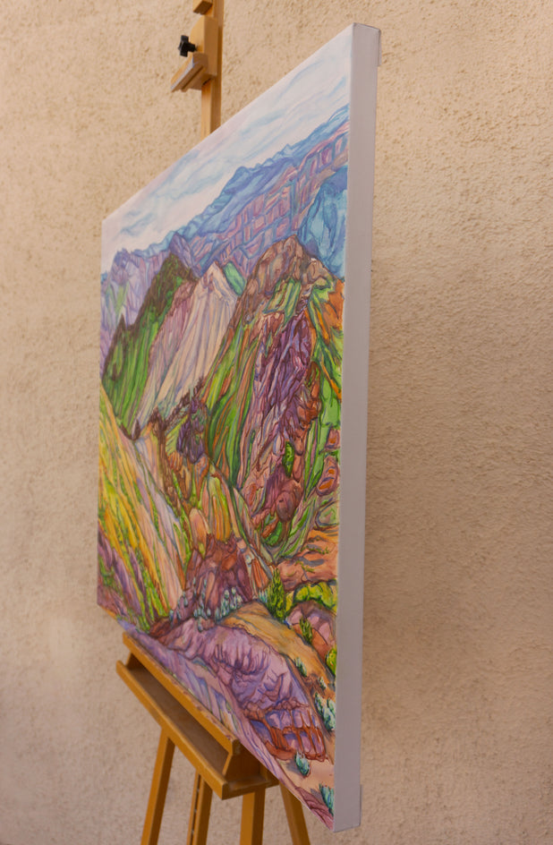 In the Company of Hills by Crystal DiPietro |  Side View of Artwork 