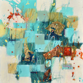 Original art for sale at UGallery.com | One Wintry Day by Cynthia Ligeros | $1,125 | acrylic painting | 24' h x 24' w