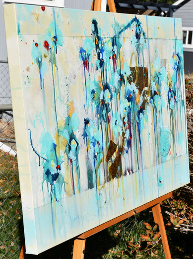 Whispering Winds of November by Cynthia Ligeros |  Side View of Artwork 