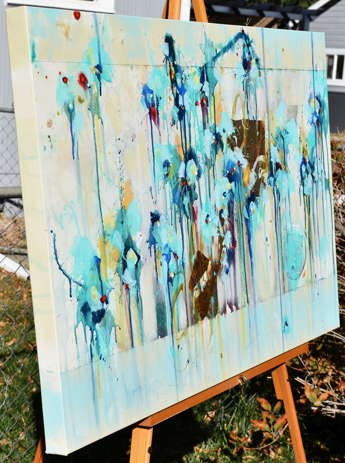 Whispering Winds of November by Cynthia Ligeros |  Side View of Artwork 