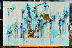 Original art for sale at UGallery.com | Whispering Winds of November by Cynthia Ligeros | $1,300 | acrylic painting | 24' h x 36' w | thumbnail 3