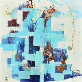 Original art for sale at UGallery.com | Breath of Twilight by Cynthia Ligeros | $3,100 | mixed media artwork | 36' h x 36' w