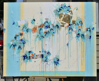 Original art for sale at UGallery.com | Dancing on the Edge of the World by Cynthia Ligeros | $7,500 | acrylic painting | 48' h x 60' w | thumbnail 3