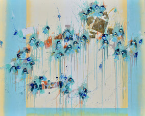 Original art for sale at UGallery.com | Dancing on the Edge of the World by Cynthia Ligeros | $7,500 | acrylic painting | 48' h x 60' w
