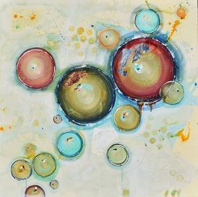 Original art for sale at UGallery.com | Glimmer of Becoming by Cynthia Ligeros | $2,400 | mixed media artwork | 30' h x 30' w