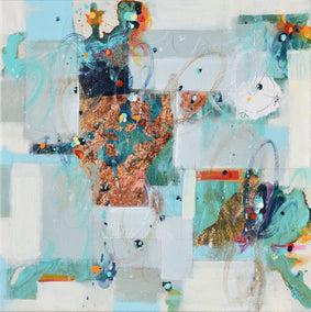 mixed media artwork by Cynthia Ligeros titled Reflections of the Winter Light