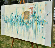 Original art for sale at UGallery.com | Till Sunrise by Cynthia Ligeros | $3,200 | mixed media artwork | 24' h x 48' w | thumbnail 2