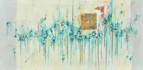 Original art for sale at UGallery.com | Till Sunrise by Cynthia Ligeros | $3,200 | mixed media artwork | 24' h x 48' w