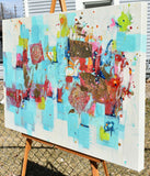 Original art for sale at UGallery.com | Traces of Time by Cynthia Ligeros | $1,475 | mixed media artwork | 24' h x 36' w | thumbnail 2