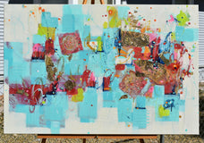 Original art for sale at UGallery.com | Traces of Time by Cynthia Ligeros | $1,475 | mixed media artwork | 24' h x 36' w | thumbnail 3