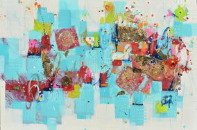 Original art for sale at UGallery.com | Traces of Time by Cynthia Ligeros | $1,475 | mixed media artwork | 24' h x 36' w
