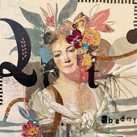 Original art for sale at UGallery.com | Cutie aka QT by Darlene McElroy | $625 | mixed media artwork | 12' h x 12' w