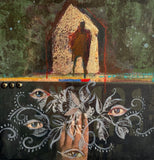 Original art for sale at UGallery.com | Neighborhood Watch by Darlene McElroy | $425 | mixed media artwork | 8' h x 8' w | thumbnail 1