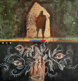 mixed media artwork by Darlene McElroy titled Neighborhood Watch