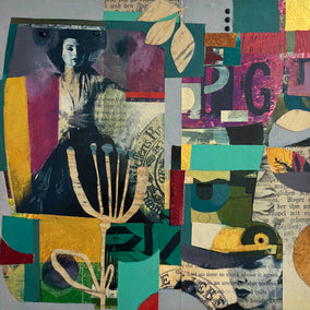 Original art for sale at UGallery.com | Puzzled by Darlene McElroy | $475 | mixed media artwork | 10' h x 10' w