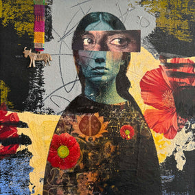 Original art for sale at UGallery.com | Side Eye by Darlene McElroy | $425 | mixed media artwork | 8' h x 8' w