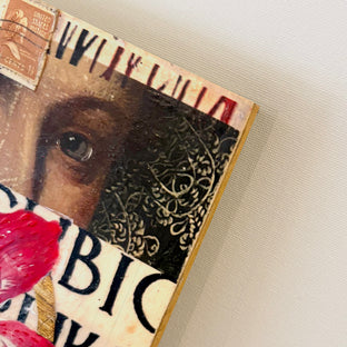 Vision Check Behind the Flowers by Darlene McElroy |  Side View of Artwork 