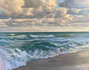 acrylic painting by David Forks titled Playa en Mexico