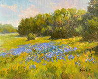 Original art for sale at UGallery.com | Sunny Blues by David Forks | $475 | acrylic painting | 8' h x 10' w | thumbnail 1