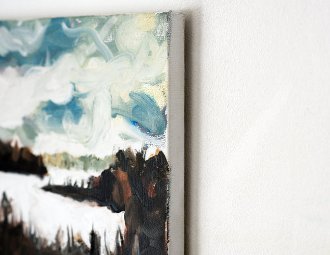 Autumn over the Lake by David Kihlberg |  Side View of Artwork 