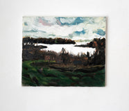 Original art for sale at UGallery.com | Autumn over the Lake by David Kihlberg | $1,025 | oil painting | 12.9' h x 15.7' w | thumbnail 3