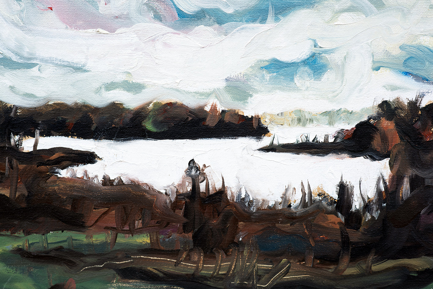 Autumn over the Lake by David Kihlberg |  Closeup View of Artwork 