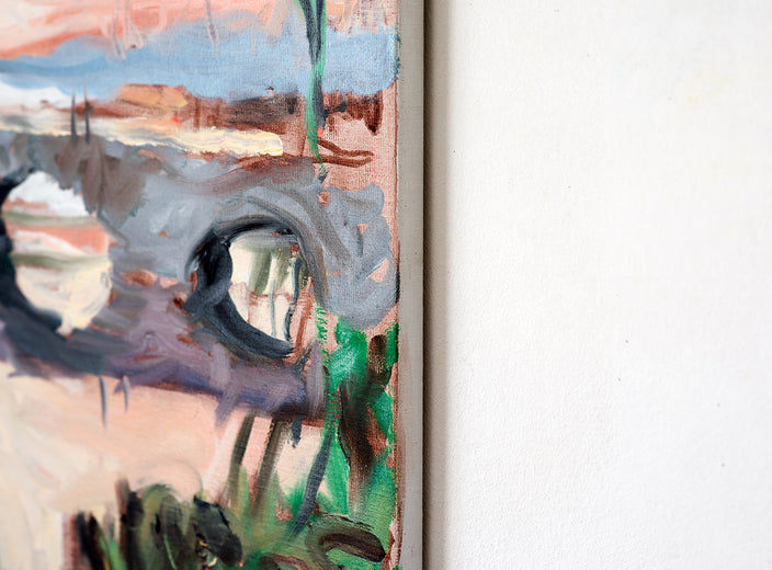 Bridge over Calm Water by David Kihlberg |  Side View of Artwork 