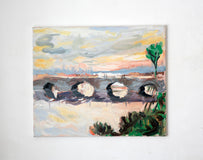 Original art for sale at UGallery.com | Bridge over Calm Water by David Kihlberg | $2,075 | oil painting | 20.5' h x 25' w | thumbnail 3