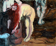 Original art for sale at UGallery.com | In the Sauna by David Kihlberg | $1,250 | oil painting | 15.7' h x 19.6' w | thumbnail 1