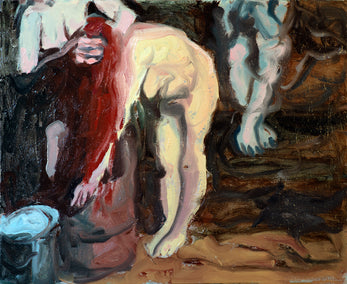 oil painting by David Kihlberg titled In the Sauna